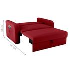 Sofá Cama Com Baú 2 Lugares Numey Veludo Maserati Vermelho