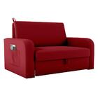 Sofá Cama Com Baú 2 Lugares Numey Veludo Maserati Vermelho