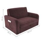 Sofá Cama Com Baú 2 Lugares Numey Veludo Rosê