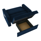 Sofá Cama Com Baú 2 Lugares Raheny Suede Azul