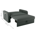 Sofá Cama Com Baú 2 Lugares Raheny Veludo Maserati Cinza