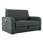 Sofá Cama Com Baú 2 Lugares Raheny Veludo Maserati Cinza