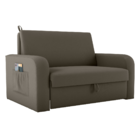 Sofá Cama Com Baú 2 Lugares Raheny Veludo Maserati Marrom