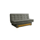 Sofa Cama Com Baú Berilo Espresso Móveis Cinza