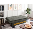 Sofa Cama Com Baú Berilo Espresso Móveis Cinza