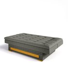 Sofa Cama Com Baú Berilo Espresso Móveis Cinza