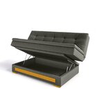 Sofa Cama Com Baú Berilo Espresso Móveis Cinza