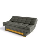 Sofa Cama Com Baú Berilo Espresso Móveis Cinza