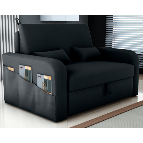 Sofá Cama Com Baú Gorteen Veludo Inca Preto