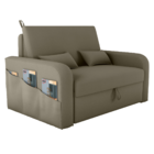 Sofá Cama Com Baú Luka Veludo Cappuccino