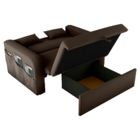 Sofá Cama Com Baú Luka Veludo Marrom