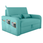 Sofá Cama Com Baú Luka Veludo Verde Menta