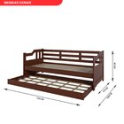 Sofá Cama Com Cama Auxiliar 3 Lugares Firme Em Madeira Castan