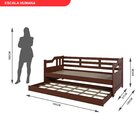 Sofá Cama Com Cama Auxiliar Em Madeira Maciça Zurique Castanh