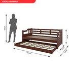 Sofá Cama Com Cama Auxiliar Em Madeira Maciça Zurique Castanh