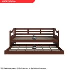 Sofá Cama Com Cama Auxiliar Em Madeira Maciça Zurique Castanh