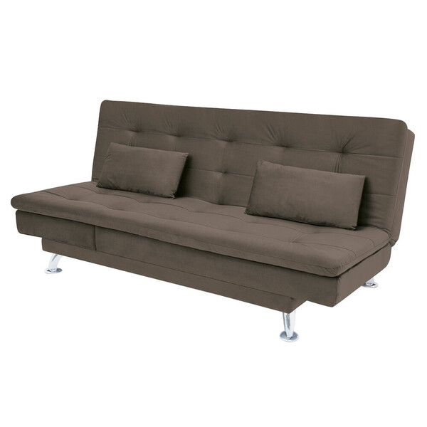 Sofá-cama Com Chaise 188cm Linoforte Rayssa Suede Veludo Espu