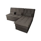 Sofá Cama Com Chaise 2 Lugares Reclinável Dafne Matrix Marrom