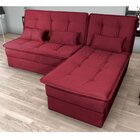 Sofá Cama Com Chaise 2 Lugares Reclinável Dafne Matrix Vermel