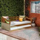 Sofá Cama Com Colchão Solteiro De Madeira Maciça Imbuia