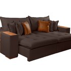 Sofá Cama Com Molas Ensacadas Maria 2.00 Mts Marrom Café