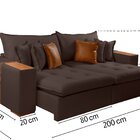 Sofá Cama Com Molas Ensacadas Maria 2.00 Mts Marrom Café