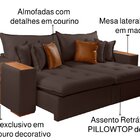 Sofá Cama Com Molas Ensacadas Maria 2.00 Mts Marrom Café