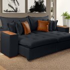 Sofá Cama Com Molas Ensacadas Maria 2.40 Mts Preto