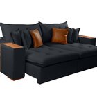 Sofá Cama Com Molas Ensacadas Maria 2.40 Mts Preto