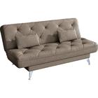 Sofá Cama Com Revestimento Suede E Pés De Metal - Linoforte N