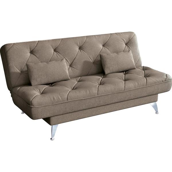 Sofá Cama Com Revestimento Suede E Pés De Metal - Linoforte N