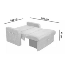 Sofá Cama Daiane Com Baú 2 Lugares 140cm Cor Cinza