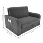 Sofá-cama Daiane Veludo Light Cinza