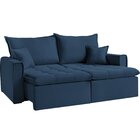 Sofá Cama Dallas 230 Cm Sem Caixa – Veludo Azul Marinho