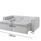 Sofá Cama Dallas 230 Cm Sem Caixa – Veludo Cinza