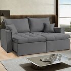 Sofá Cama Dallas 230 Cm Sem Caixa – Veludo Cinza Chumbo