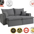 Sofá Cama Dallas 230 Cm Sem Caixa – Veludo Cinza Chumbo