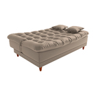 Sofá Cama Day 185cm Reclinável Manual Veludo Capuccino - Sall