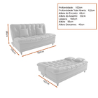 Sofá Cama Day 185cm Reclinável Manual Veludo Capuccino - Sall