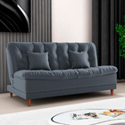 Sofá Cama Day 185cm Reclinável Manual Veludo Cinza - Sallar H