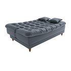 Sofá Cama Day 185cm Reclinável Manual Veludo Cinza - Sallar H