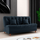 Sofá Cama Day 185cm Reclinável Manual Veludo Preto - Sallar H