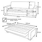 Sofá Cama Decorativo 210cm Beesley Linho Bege G19 - Gran Belo
