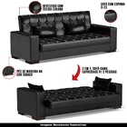 Sofá Cama Decorativo 210cm Beesley Pu Preto Brilho G19 - Gran