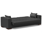 Sofá Cama Decorativo 210cm Beesley Pu Preto Fosco G19 - Gran