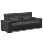 Sofá Cama Decorativo 210cm Beesley Pu Preto Fosco G19 - Gran