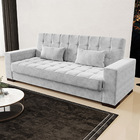 Sofá Cama Decorativo 210cm Beesley Suede Cinza G19 - Gran Belo