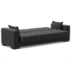 Sofá Cama Decorativo 210cm Beesley Suede Preto G19 - Gran Belo