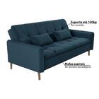 Sofá Cama Donna 3 Lugares Com Encosto Retrátil Azul