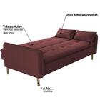 Sofá Cama Donna 3 Lugares Com Encosto Retrátil - Vermelho